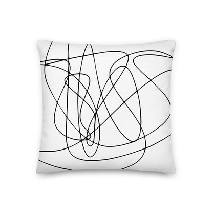 Mid-century Black Premium Pillow