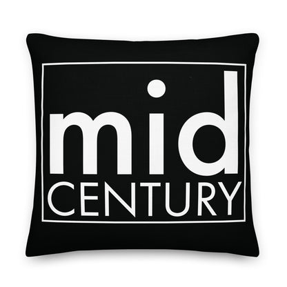 Mid-century Black Premium Pillow